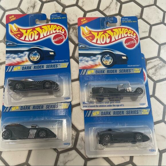 Hot Wheels 1995 - Complete Dark Rider Series, MOC new in package Set of 4 - Picture 1 of 9